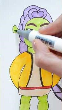 How to draw Rumi KPop Demon Hunters Shrek vs Player 222 Squid Game #shorts