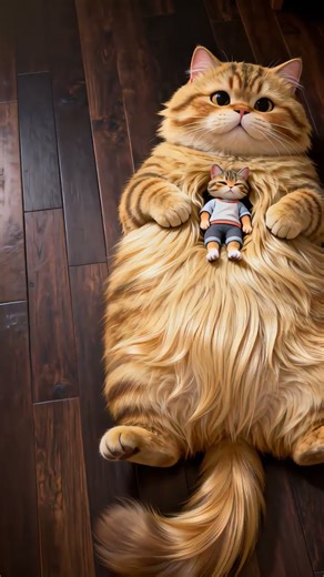 Cutest Petting Session Ever: Big Cat & Little Cat Nap Together!