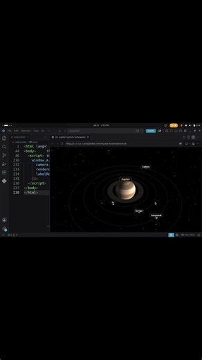 Build Jupiter and his Moons. Using HTML CSS and JavaScript #coding #programming #html #js #css