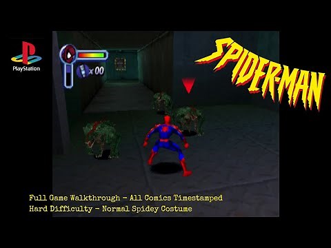 Spider-Man PS1! Full Game Walkthrough on Hard | All Comics Collected with Timestamps
