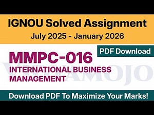 IGNOU MMPC 016 Solved Assignment 2025-26 PDF Download | IGNOU MBA