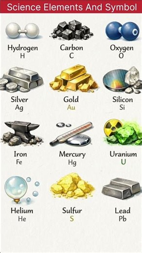 Science Elements And Their Symbol 🧪| Chemistry Basic Gk |