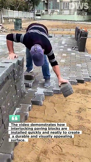 Fast Interlocking Paving Installation | Satisfying Brick Laying Process