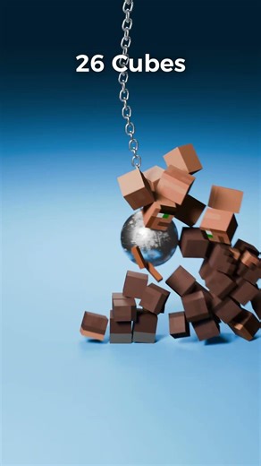 Wrecking Ball Destroys a Minecraft Villager Into 16,768 Blocks 💥 #Shorts #Minecraft #Satisfying