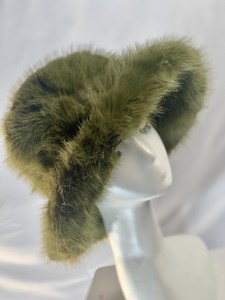 Olive Green Faux Fur Bucket Hat: Elegant Winter Fashion - Etsy