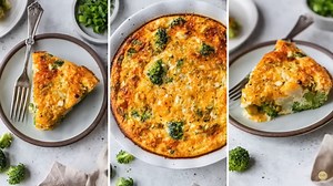 Easy Crustless Egg Pie With Broccoli and Cauliflower
