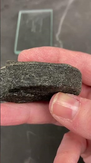 Amphibolite (Hornblende schist): see the sparkly black crystals. #Geology #Metamorphic #rocks