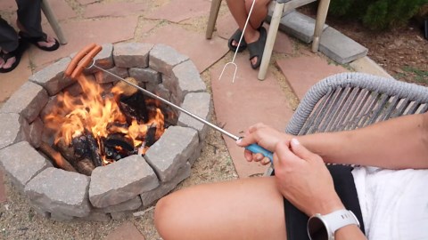 Smores Sticks for fire pit -Set of 6- Extra Strong Extendable Marshmallow Roasting Sticks w/Reinforced Joints -Rotating Stainless Steel Marshmallow sticks for fire pit, Hot dog Sticks for Campfire