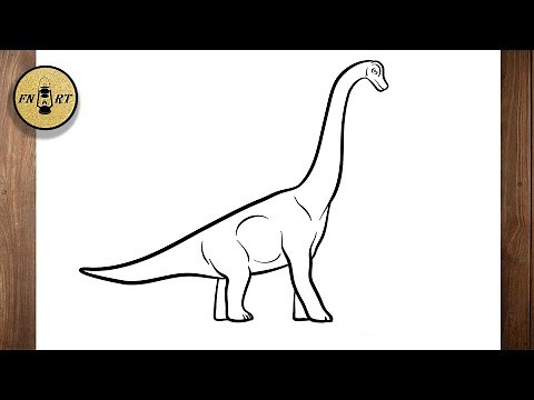 How to draw a brachiosaurus dinosaur easy step by step