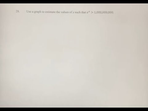 28. Use a graph to estimate the values of x such that e^x⋗1,000,000,000.