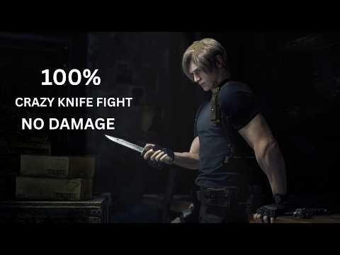 [RESIDENT EVIL 4 REMAKE]Crazy Knife Fight,100%,No Damage,Leon take down an ENTIRE Village#re4remake