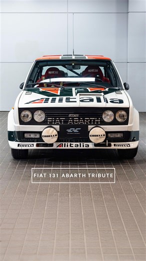This faithful Fiat 131 Abarth tribute presented here is finished in the iconic Alitalia livery, just like the race car Fiat campaigned in the 80s. This example is as faithful as any homage, superbly recreated both technically and visually. It is powered by a 2.0-litre twin-cam inline-four engine that sends power to the rear wheels via a five-speed manual transmission. The interior features Sparco racing seats and a bolt-in road cage. The standard Fiat 131 was just an ordinary family saloon until