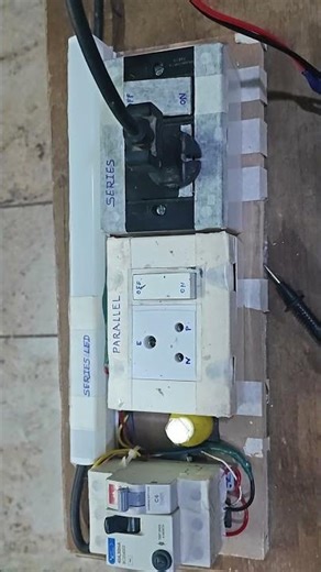 series and parallel testing board with Elcb Mcb and led tube 🪛💡 #electric