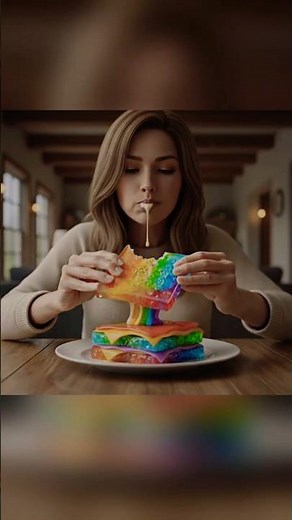 ASMR Rainbow Glass Grilled Cheese 🌈🍞 Crystal Crunch Sounds