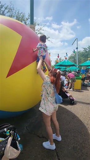 Pandelis Climbs the GIANT Toy Story Ball at Disney World 🤣🎈#greeksreact