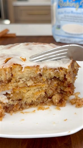 All the flavors of a classic cinnamon roll, just baked into a soft, sliceable cake. Swirls of cinnamon sugar throughout, finished with a simple glaze on top. No rolling, no waiting around, just mix, bake, and cut a square. This one is great for weekends, brunch, or when you want something cozy without a lot of effort. I love it slightly warm so the glaze melts back into the cake. Comment RECIPE and I'll DM you the details https://thesaltycooker.com/cinnamon-roll-cake/ #cinnamonrollcake #cinnamon