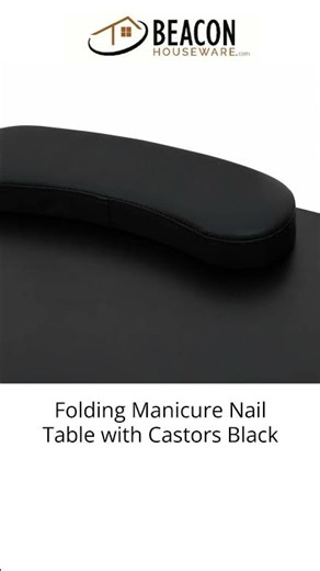 Folding Manicure Nail Table with Castors Black