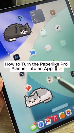 Paperlike on Instagram: "How to turn the Paperlike Pro Planner into an app ✍️✨ This quick Shortcuts trick lets you open your Pro Planner straight from your Home Screen, just like an app. 📲 How to set it up: - Open Shortcuts and tap the ＋ icon - Add Open App, then choose your favorite notetaking app (we’re using Goodnotes) - Tap Open File and select the Paperlike Pro Planner - Toggle off Show When Run - Tap the ⓘ icon, add it to your Home Screen, and choose an icon That’s it! One tap and your Pa