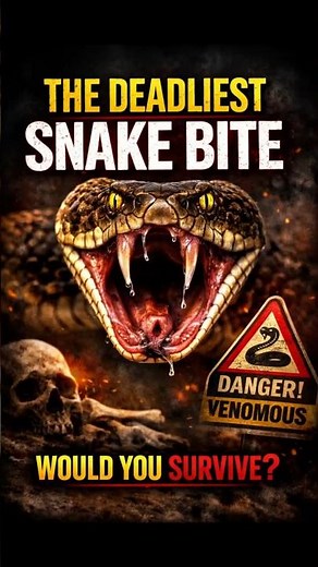 The Deadliest Snake Bite Ever Recorded ☠️ #wildlife #animalfacts
