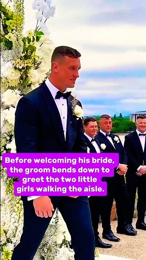 Emotional Wedding Moment — Groom Welcomes the Little Angels with Pure Affection #shorts