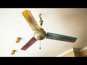DIY Wobbly Ceiling Fan Three Color Vintage Model Rusty and Dirty Blades!