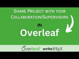 How to Share Project on Overleaf | Share a Project with Collaborations