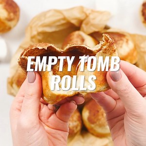 509K views · 1.6K reactions | Empty Tomb Rolls (aka Resurrection Rolls or Hocus Pocus Buns) are delicious cinnamon-sugar sticky buns with a melting marshmallow inside. A family-friendly recipe that teaches the story of Easter. So easy to make with Rhodes rolls. | Dessert Now, Dinner Later | Facebook