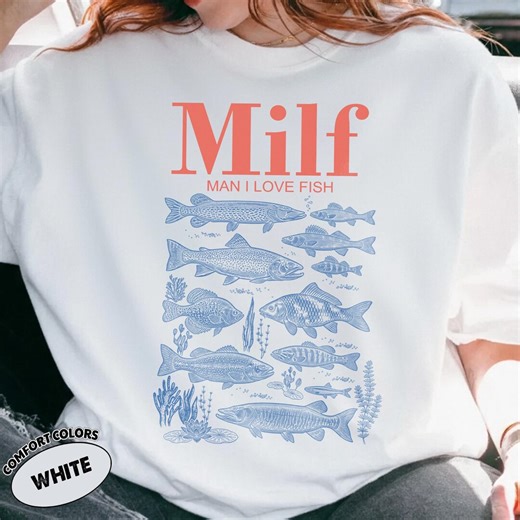 Man I Love Fish T-shirt, Meme Fish Shirt, Funny Fishing Shirt, Vintage Style Unisex T-shirt, MILF Shirt, Fishing Graphic Tee, Fisherman Gift - Etsy