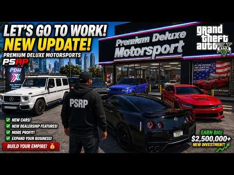 GTA 5 MODS LET'S GO TO WORK! 😱 PREMIUM DELUXE MOTORSPORTS JUST GOT UPDATED! 🚘💰