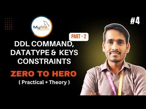 DDL Commands, Data Types & Key Constraints in SQL Explained by Vishal Sir | Part-2
