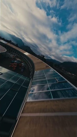 FPV Flight Around the Circular Structure at JungfrauPark, Switzerland