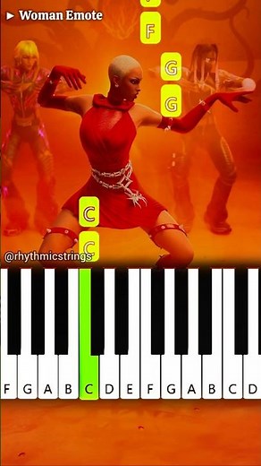 Woman Emote - Fortnite 🎮 | Easy Piano Tutorial #shorts #dojacat