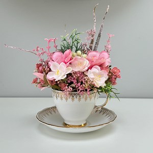 Artificial Flower Arrangement. Floral Tea Cup. Gifts for Mum. Gifts for Her. Tea Cup Flowers. Colclough . Vintage Teacup. Cup and Saucer. - Etsy UK