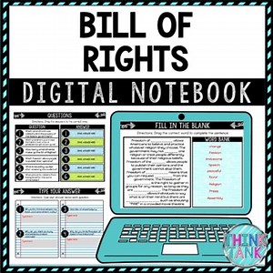 Bill of Rights DIGITAL Interactive Notebook | Choice Board | U.S. Constitution