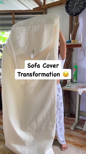 Sofa cover transformation into sustainable fashion. #kimronolo #diy #sustainablefashion #upcycle #innovative | Kim Ronolo