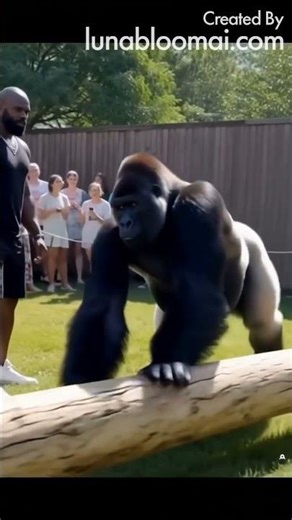 Gorilla Easily Lifts Giant Log After Man Fails—Unbelievable Strength Caught on Camera!