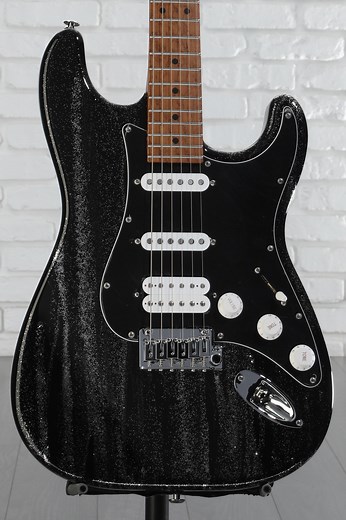 Custom Classic S Electric Guitar - Silver Sparkle Drip