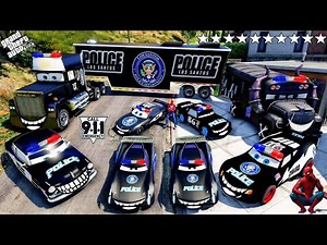 GTA 5 - Stealing Disney McQueen Police Cars with Franklin! (Real Life Cars #48)