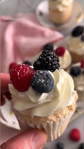 My NEW Angel Food Cupcakes are soft, fluffy, delicate, and delicious! 🧁 Perfect with a dollop of whipped cream and some berries! Recipe on the blog 💖😍#preppykitchen #angelfood #onmytable #cupcakes #whippedcream #cakedecorating #baker #recipevideo | Preppy Kitchen