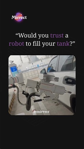 Mirrect on Instagram: "The future of gas stations is fully automated ⛽🤖 No attendants. No pumps to grab. Just a robotic arm that pulls up, aligns perfectly, fuels the car, and moves on — faster, cleaner, and without human involvement. Automation like this is already being tested, and it’s easy to see where it’s headed: 24/7 operation, fewer errors, lower costs, and zero waiting. The question isn’t if this becomes normal — it’s how soon. Follow @mirrect for more"