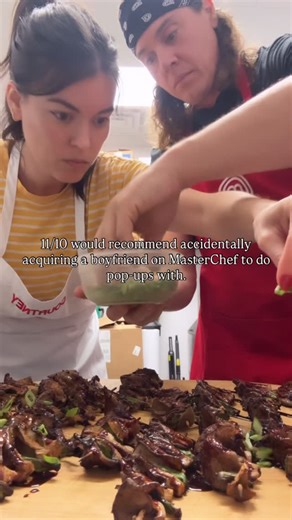 Courtney Fraley on Instagram: "So many things came out of masterchef, but this is my favorite. It’s giving plot twist. 🪄🖤☕️ #homecooks #popups #masterchef"