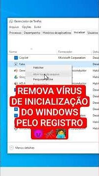 COMO REMOVER VÍRUS OU MALWARE DE INICIALIZAÇÃO DO WINDOWS PELO REGISTRO