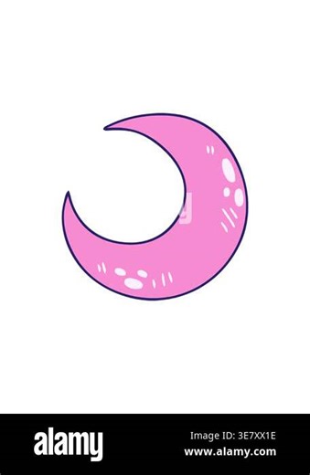 radioactive glowing animation of hand drawn quirky cartoon crescent moon Stock Video Footage - Alamy