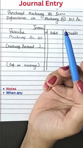 Journal Entry of Purchased Machinery and Depreciation Class 11th 👆✍️#shorts #journalentry