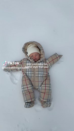 Stylish Baby Boy in Burberry Snowsuit