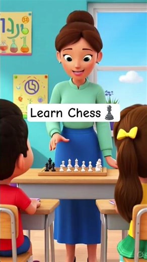 Learn Chess for Kids ♟️ | Fun School Learning with Teacher 🧑‍🏫 | 3D Animated Kids Video 🌈 #shorts