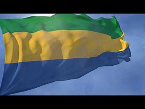 Gabon: National Anthem and Waving Flag