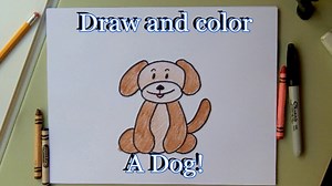 How to draw a cartoon dog, step by step for kids, easy