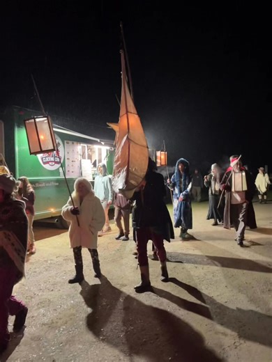 The beautiful pattern parade returning from their walk through the Treesort. Thank you Jill Talise thank was tremendous! | Out'n'About Treehouse Treesort LLC