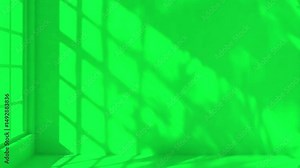 Geometric window shadow animation, transparent 4K video, green screen